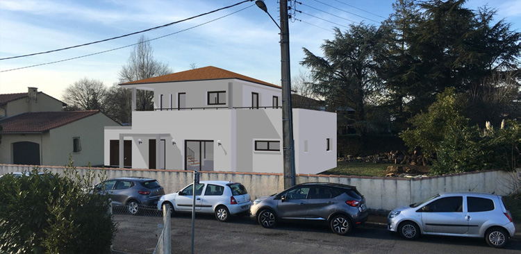 Maison à étage de 150 m² avec toit terrasse