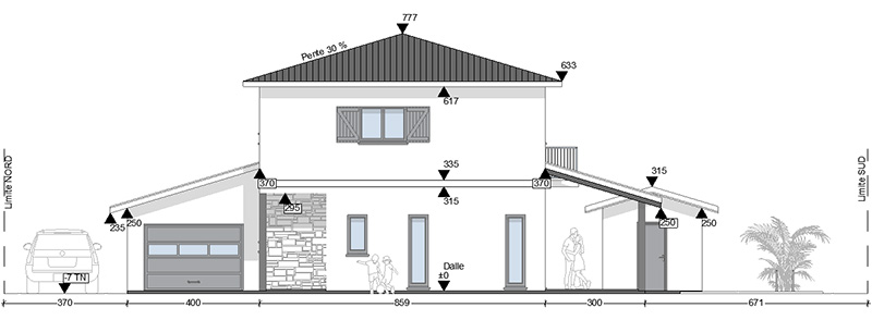 Plan et permis de construire de maison Ã  Pontonx-sur-Adour (40)