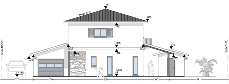 Plan et permis de construire de maison à Pontonx-sur-Adour (40)