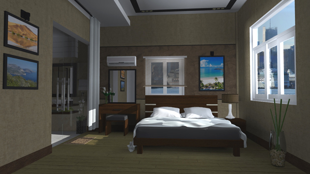 Image 3D d'intérieur de chambre