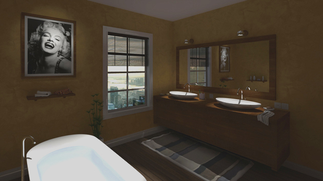 Image 3D d'intérieur de salle de bain