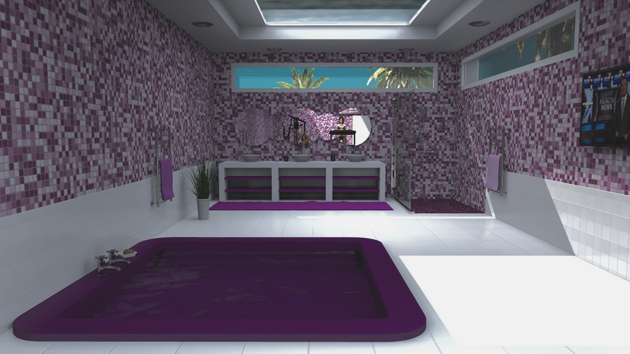 Image 3D d'intérieur de salle d'eau